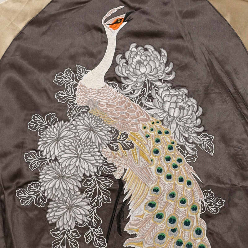 JSKJ-520 月に狐刺繍リバーシブルスカジャン