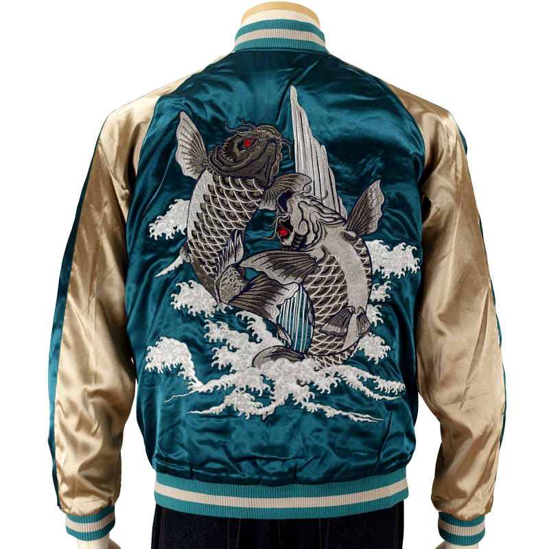 JSKJ-521 波に見返り虎刺繍リバーシブルスカジャン