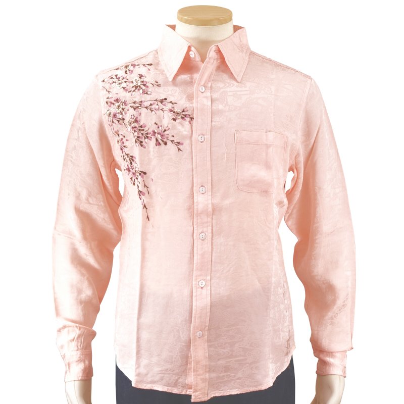 LS-003 桜刺繍刺繍ジャガードシャツ