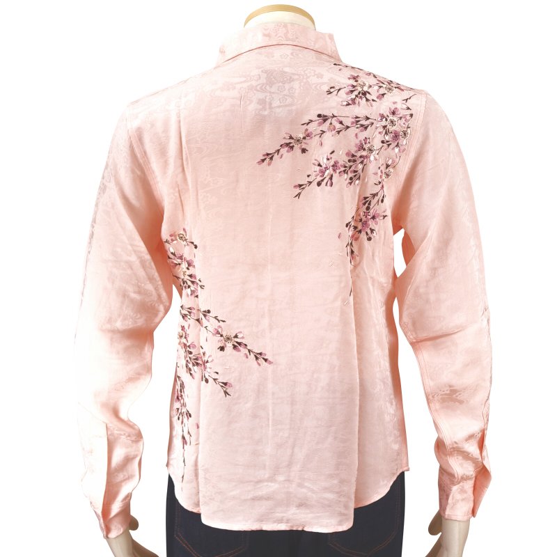 LS-003 桜刺繍刺繍ジャガードシャツ