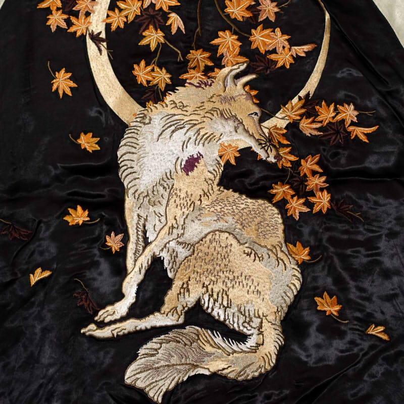 SKJ-003 月と狐刺繍スカジャン