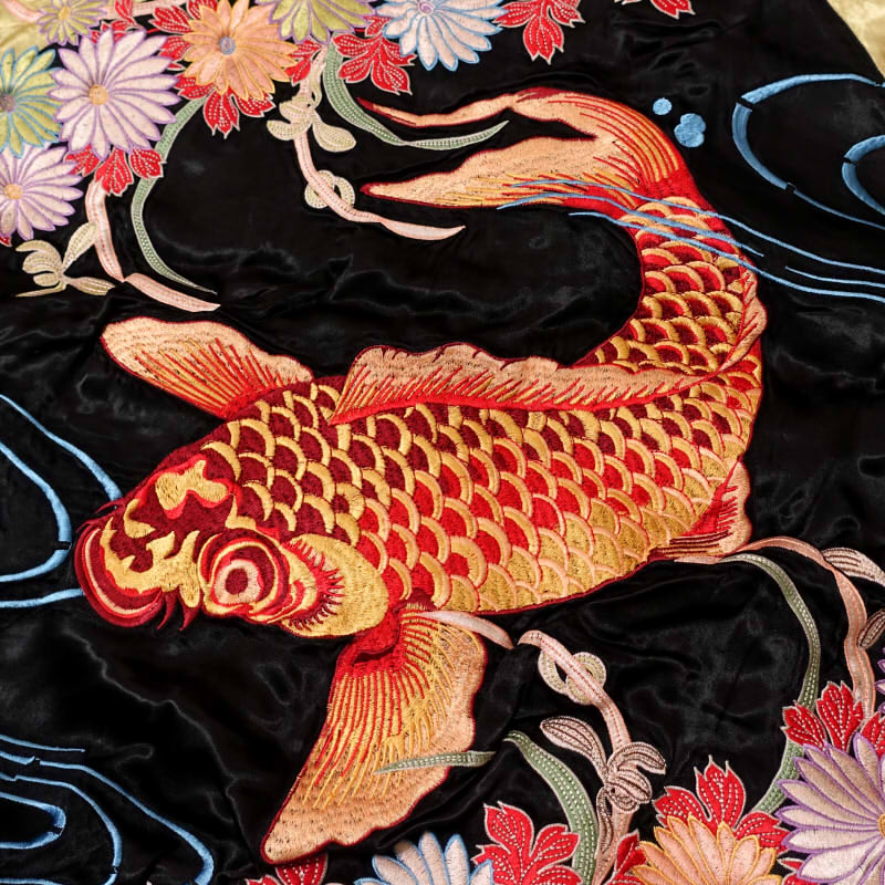 SKJ-005 菊と緋鯉刺繍スカジャン