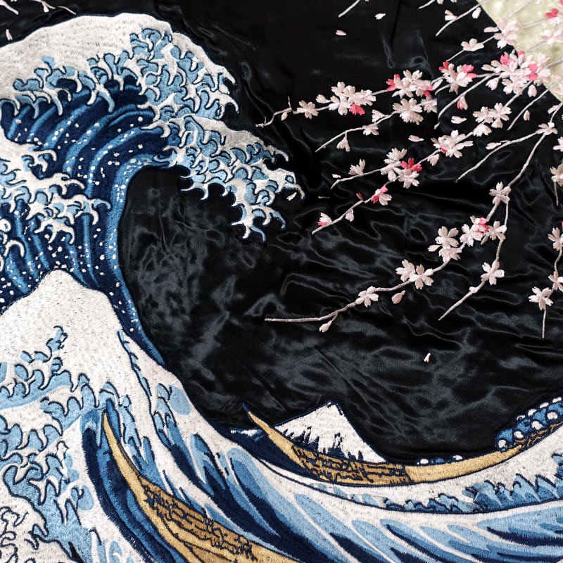 SKJ-009 桜と荒波刺繍スカジャン