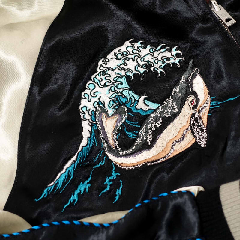 SKJ-011 波と鯨刺繍スカジャン