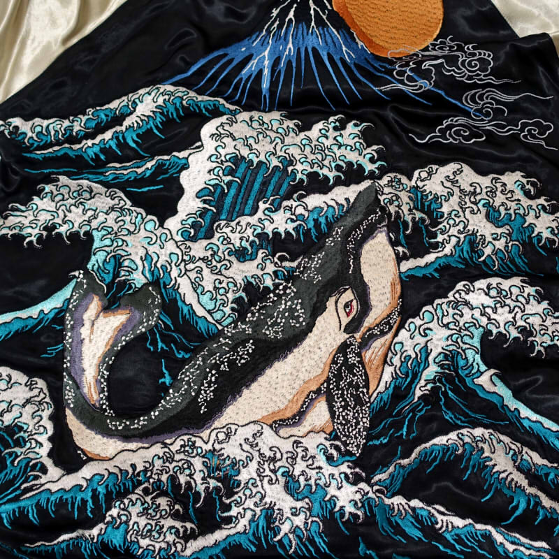 SKJ-011 波と鯨刺繍スカジャン
