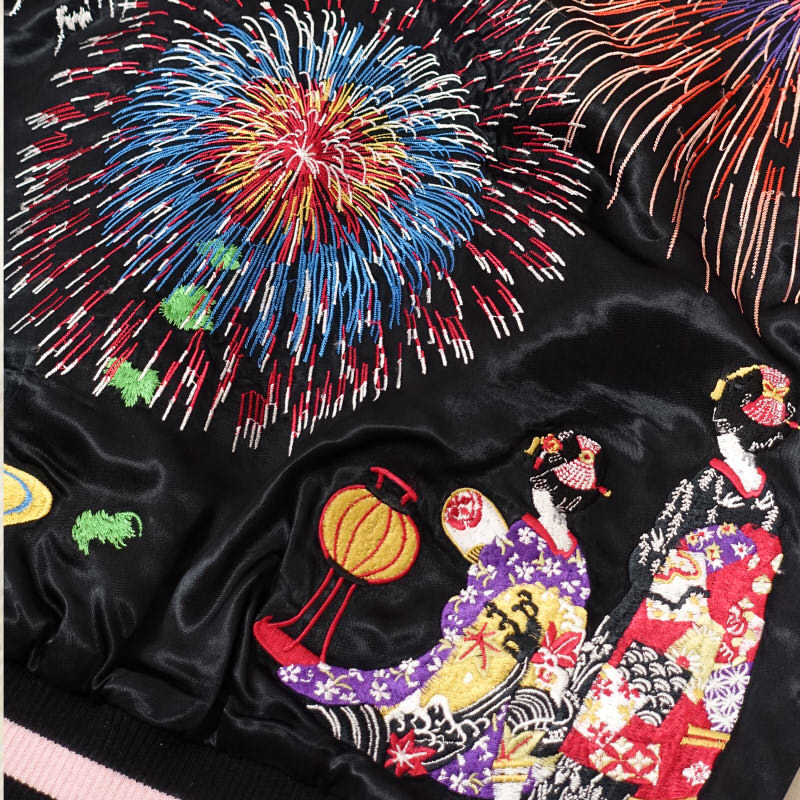 SKJ-012 花火と舞妓刺繍スカジャン