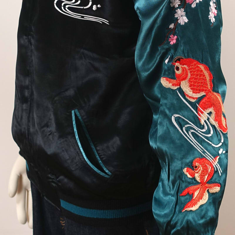 SKJ-016 桜金魚鉢刺繍スカジャン