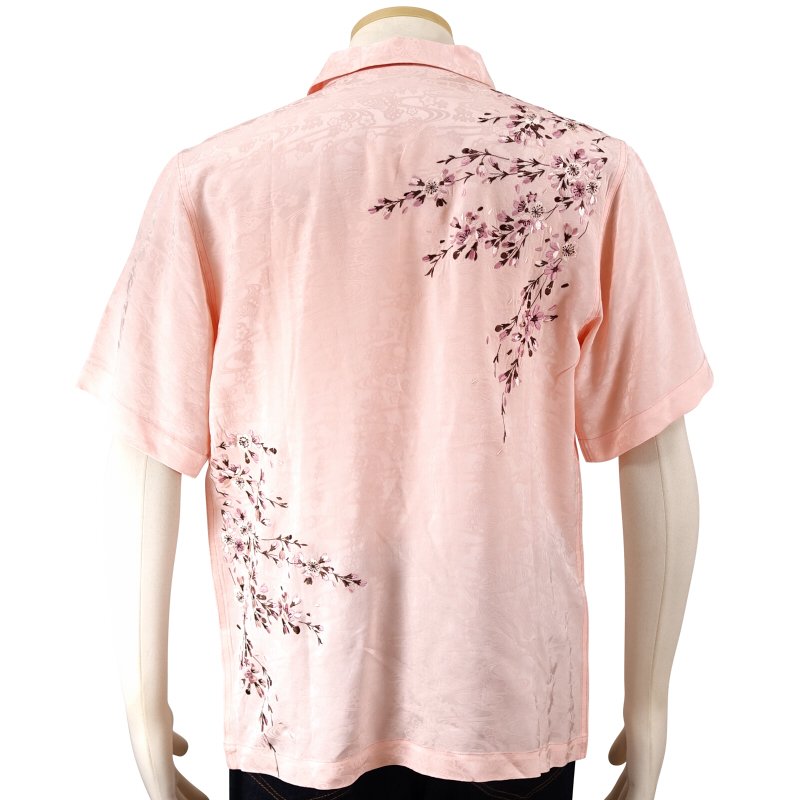 SS-001 桜と金魚刺繍ジャガードシャツ